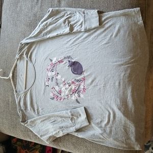 3/4 sleeve cat lady tee